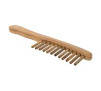 Mikinona Natural Wood Comb Wide Detangling Tool with Anti-static Smooth Finish and Comfortable Handle for Men Women for Curly and Long Hair Styling at Home and Travel