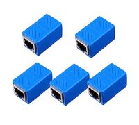 Mikinona Network Cable Extender Connector with Abs Material Blue 5pcs Rj45 Ethernet Cable Extension for Professional Use for Home and Office Network Docking