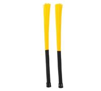 Mikinona Nylon Drum Brush Set for Jazz Drummers, Medium Hard Wave Snare Brushes, Yellow Percussion Accessories for Acoustic Drum Kits and Rhythm Instruments