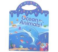 Mikinona Ocean Animal DIY Sticker Book for Reusable Educational with Funny Ocean Scene Stickers Creative Learning Tool for Imagination Hand-eye Coordination and Interaction Suitable for