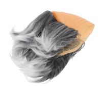 Mikinona Old Man Bald Cap Wig Grey for Men Halloween Costume Bald Caps Set Funny Scientist Cosplay Party Prop