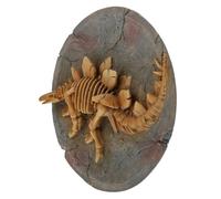 Mikinona Orange Resin Dinosaur Model Wall Ornament for Indoor Space, Lifelike Stegosaurus Decoration for Bedroom Wall Hanging Art