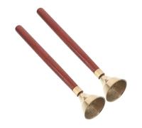 Mikinona Orff Percussion Bell with Wooden Handle for Hand Bell Musical Instrument for Music Classes Clear Sound Educational Enhancing Rhythm and Harmony Skills