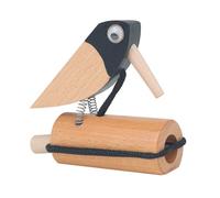 Mikinona Orff Woodpecker Beech Bird Model Educational Cognitive Plaything Wooden Rope Pull for Development and Interaction