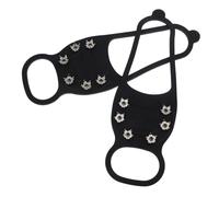 Mikinona Outdoor Hiking Ice Grips Crampons with Steel Spikes Anti-skid Silicone Snow Cleats Overshoes for Climbing Walking Mountaineering Lightweight One Fits All