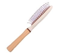 Mikinona Paddle Hair Brush Airbag Scalp Massage Wood Comb for Women, Detangle and Volumize Curly and Dry Hair, Round Wood Handle Hairbrush for Gentle Scalp Care