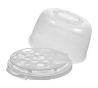 Mikinona Pie Carrier with Lid and Handle Cake Saver Circular Dome Cake Container 8 Inch Heightened White Pp Reusable Wear Resistance Food Storage for Home Kitchen