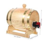 Mikinona Pine Wood Wine Barrel with Faucet and Stable Base Multipurpose Vintage Wooden Beer and Whiskey Aging Container for Home Brewing and Bar Decoration