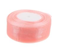 Mikinona Pink Sheer Organza Tulle Ribbon Yards Wide for Wrapping Cake Decoration DIY Craft Projects Floral Bouquet Packaging Reusable Ribbon Rolls