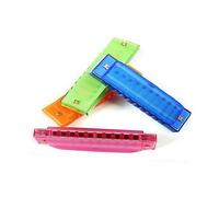 Mikinona Plastic Harmonica Music Instrument for Beginner Educational Blue Compact Design Suitable for Blues Folk Pop Learning Gift