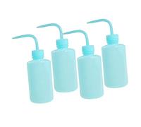 Mikinona Plastic Squeeze Bottles 4pcs and Salad Jam Storage 250ml with Good Elasticity and Stress Cracking Resistance, Refillable Rinse Bottles for Eyelash Extensions
