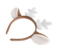 Mikinona Plush Deer Antlers Headband Elastic Fit Cute Reindeer Hair Accessory for Women Parties Weddings Holiday Celebrations Comfortable Soft Wear