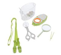 Mikinona Portable Catcher with Magnifier Observation Box for Outdoor Exploration Educational with Safe Plastic Silkworm Rearing Mat Tweezers Probing Stick for Science Learning