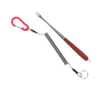 Mikinona Portable Fishing Hook Extractor Tool with Stainless Steel Small Mouth for Precise Removal Comfortable Wooden Grip Lightweight and Compact Design for Easy Carrying and Fish Hook