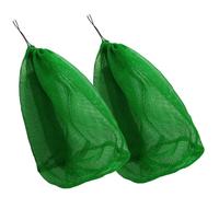 Mikinona Portable Fishing Net Bags 2Pcs Thickened Nylon Fish Storage Mesh Drawstring Design for Easy Catching for Outdoor Fishing Trips