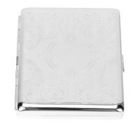 Mikinona Portable Stainless Steel Cigarette Case Automatic Press and Open Tobacco Holder for Cigarettes Embossed Design Lightweight and Washable for Men and Women