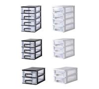 Mikinona Portable Two-layer Plastic Drawer Storage Cabinet Transparent White Desktop Organizer Cosmetic Holder for Office Study Bathroom Storage