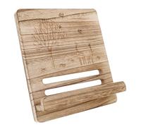 Mikinona Portable Wood Music Stand Desktop Book Holder Vintage Style Wooden Sheet Music Stand for Home Office Kitchen, Natural Wheat Color, Suitable for Score, Cookbook, Document Display