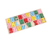 Mikinona Portable Wooden Alphabet Learning Educational Craft Letters for Smooth Polished Surface DIY Hand-painted Wooden Letters Creative Spelling and Pronunciation Playthings for Home and