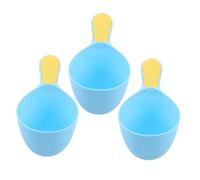 Mikinona Pp Plastic Rinse Cups, and Gentle Water Flow Baby Bath Mug Set 3pcs with Ergonomic Non-Slip Handle Hair Wash, Multifunctional Bathing Ladles for Newborns and Boys and Girls
