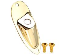 Mikinona Practical Guitar Replacement Jack Plate Sturdy Gold Output Socket for Electric Guitars Compatible with Fender Easy Installation