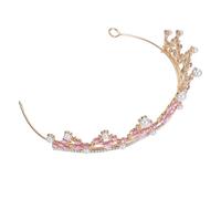 Mikinona Princess Crown Engagement Party Crown Elegant Crystal Tiara Lightweight Comfort Versatile Styling Alloy Rhinestone Pearl Leaf Headband for Bridesmaid Teen Photo Props