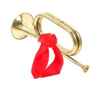 Mikinona Professional Bugle Trumpet Copper Alloy Lightweight Golden Horn Easy to Operate and Carry Beautiful Style Workmanship for Beginners and Students Military Band