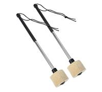 Mikinona Professional Stainless Steel Percussion Drum Stick Mallets 2pcs Set for Military Drum Performance and Portable Drumming Accessories