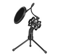 Mikinona Professional Use Microphone Stand Pop Filter Tripod Desktop Holder for Singing Streaming Music Production Abs Construction