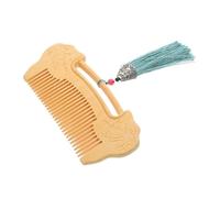 Mikinona Pure Boxwood Fine Tooth Comb with Hand Carved Ruyi Lock Pattern Durable Natural Wooden Beard Grooming and Scalp Massage Tool Portable Hair Care Accessory for Men