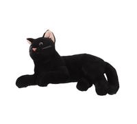 Mikinona Realistic Black Cat Plush Toy Cartoon Stuffed Animal Soft Cuddly Home Decor Adorable Playmate for Boy Girl for Halloween Decoration