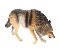 Mikinona Realistic Small North American Brown Wolf Model Abs Wildlife Animal Figurine for Educational Decor Home and Garden Ornament
