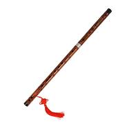 Mikinona Red Brown Bamboo Flute for Beginners f Key Traditional Chinese Instrument Educational Musical Bamboo Dizi with Membrane Bag for Learning and Performance