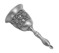 Mikinona Retro Metal Hand Bell with Comfortable Handle for Teachers Classroom Dinner Table and Hotel Service Loud Decorative Handheld Bell for Weddings Pet Training and Events