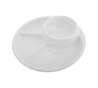 Mikinona Reusable Divided Plates Lightweight Compartment Dinnerware for Portion Control Microwave and Dishwasher Safe for Balanced Nutrition and Meals White Three Section Serving Trays