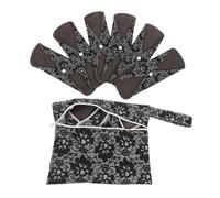 Mikinona Reusable Washable Sanitary Pads Set 6 Pcs Carry Bag Bamboo Carbon Fiber Menstrual Pads for Women Postpartum and Pregnancy Use Comfortable Breathable Black Pattern m Size