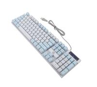 Mikinona RGB Wired Mechanical Gaming Keyboard 104 Keys White Blue Dual-Color LED Backlit Mixed Light Keyboard for PC Laptop Office Gamers