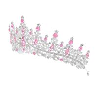 Mikinona Rhinestone Pearl Hair Vine Bridal Crown Headband Women's Princess Crowns for Glamorous Events