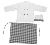 Mikinona Role Play Chef Costume with Long Sleeve Checkered Apron and Baker Hat Pretend Play Clothes for Cooking and Baking S Cooking Coat for Halloween Birthday Party and Home Education