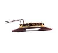 Mikinona Rosewood Guitar Bridge Tailpiece Gold Roller Saddles B-22 Adjustable Jazz Guitar Parts Natural Wood Color