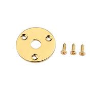 Mikinona Round Guitar Jack Plate Metal Socket with Screws for Electric Guitar and Bass Durable and Construction Glossy Golden Finish Easy Installation