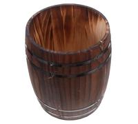 Mikinona Rustic Wine Barrel Wooden Utensil Holder with Natural Wood Construction Tableware Organizer for Kitchen and Dining Compact Chopstick Storage Box for Easy Meal Prep and Decluttered