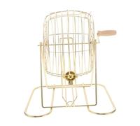 Mikinona Safe Small Bingo Game Machine Wire Cage with Hand Crank Table Supply for Family Fun and Skill Development Metal Construction for Entertainment and Interactive Play