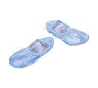 Mikinona Satin Ballet Dance Shoes for Women and Soft Sole Slippers with Stable Traction Comfortable Practice and Performance Flats with Relax Cushion Technology Elegant Satin Finish Sky Blue