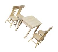 Mikinona Scale Miniature Doll Furniture Set Table Chairs Decorative Kitchen Accessories for Tiny House Decor Safe Odorless for Living Room Dining Room