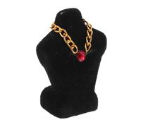 Mikinona Scale Miniature Dollhouse Jewelry Stand Black Mannequin Bust Necklace Display for Micro Layout Accessories Educational Organizer for Spatial Planning and Aesthetic Design