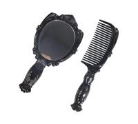 Mikinona Set of 2 Mini Girl Comb Mirror Makeup Comb Hairdressing Mirror for Women Elegant Pp Material for Girlfriend Mother Grandma