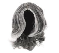 Mikinona Short Wigs for White Women Old Women Curly Hairstyles Silver Grey Granny Wig Set