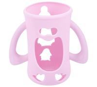 Mikinona Silicone Bottle Sleeve Cover for Glass Bottles Anti-Slip Wear-Resistant Feeding Sleeve Safe Odorless Protective Accessory in Pink