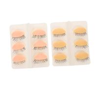 Mikinona Silicone Eyelash Mannequin Head Replaceable Eyelids 6 Pairs for Lash Practice Realistic Eyelid Models for Makeup Training and Extension Application